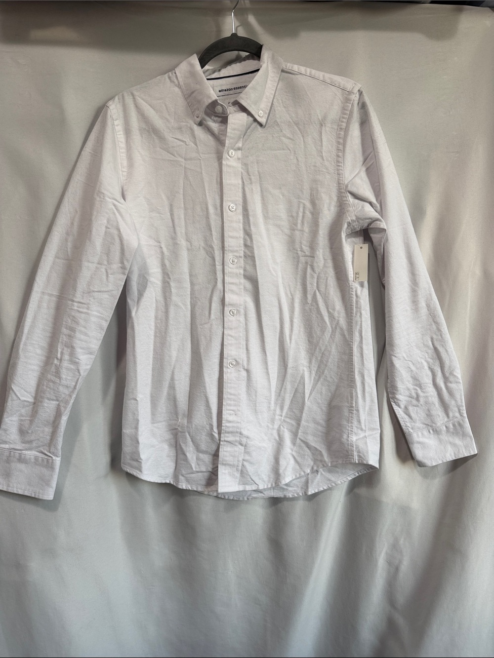 Amazon Essentials Men's White Button-Down Oxford Shirt XS164